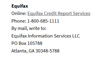 Equifax - Contact Info