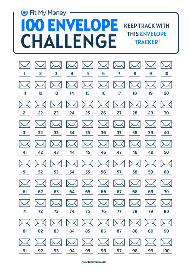100 Envelope Challenge Free Printable